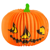 Boland lampion pompoen   rond   oranje   D36 cm   papier/metaal   versiering