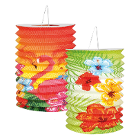 Boland Lampionnen Hawaii   2x stuks   16 cm   tropisch thema   versiering