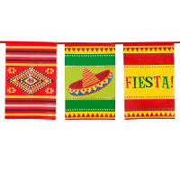 Mexicaanse vlaggenlijn   10 meter   kunststof   vlaggentjes   thema mexico