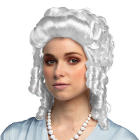Boland party dames pruik   jonkvrouw/middeleeuwen/barok/edelvrouw/prinses   wit   carnaval