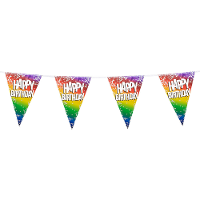 Boland PE vlaggenlijn   6m   Happy birthday   Regenboog