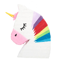 Pinata Eenhoorn   wit/roze   papier   45 x 33 x 8 cm   feestartikelen verjaardag