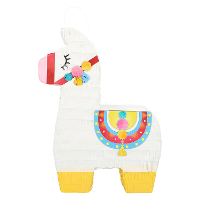 Pinata Lama   wit/roze   papier   45 x 33 x 8 cm   feestartikelen verjaardag