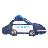 Pinata Politiewagen   blauw   papier   56 x 23 x 18 cm   feestartikelen verjaardag