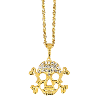 Boland Piraten ketting   schedel   goud   kunststof   carnaval   sieraden
