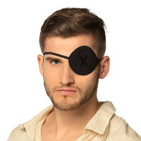 Piraten ooglapjes Luxe   zwart   1x stuks   met elastiekje   kunststof   kinderen en volwassenen