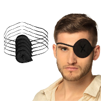 Piraten ooglapjes Luxe   zwart   50x stuks   met elastiekje   kunststof   kinderen en volwassenen