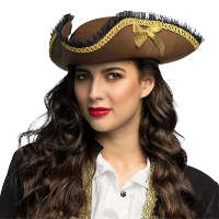 Piratenhoed Kapitein   bruin / goud   piraten   verkleden   carnaval   thema