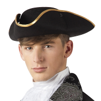 Boland Piratenhoed zwart   Verkleed hoeden   Volwassenen   polyester   59 cm