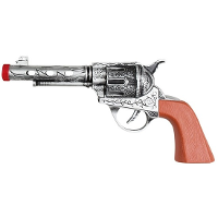 Boland Pistool/revolver   zilver   20 cm   kunststof   western thema   verkleedaccessoire