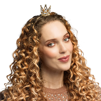 Boland Prinsessen diadeem   mini kroon   goud   metaal   carnaval   prinses / koningin