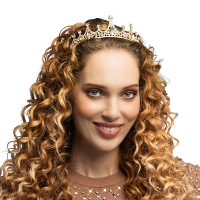 Prinsessen tiara   diadeem / kroon   rosegoud   metaal   carnaval   verkleden