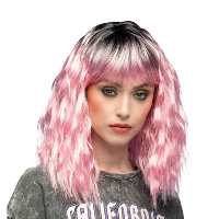 Pruik Ethel   fantasy / zeemeermin   roze   dames   verkleed pruiken   carnaval