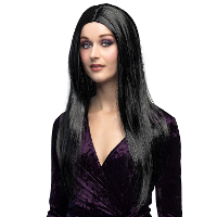 Boland Pruik heks   lang zwart haar   dames   halloween pruik