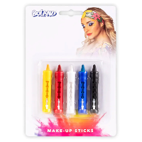 Schminkkrijtjes   5x   gekleurd   schminkset/schminkstiften/schminksticks   Carnaval/halloween