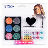 Schminkset Glamour   glitter gekleurd   make up palette   carnaval/kinderfeestje
