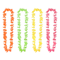 Set 25x Hawa?Kransen   neon   uv blacklight   mix van 4 kleuren   themafeest   80/90s