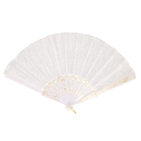 Boland Spaanse handwaaier   wit   kunststof/polyester   42 x 24 cm