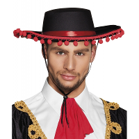 Spaanse matador hoed   zwart   met bolletjes   59 cm   polyester   verkleed hoeden   Carnaval