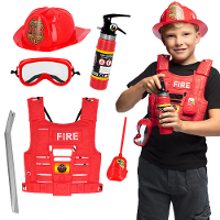 Speelset/verkleedset Brandweer   voor kinderen   6 delig   brandweerman set