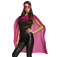 Superheld verkleedset voor volwassenen   roze   one size   cape/oogmasker   comic/stripheld
