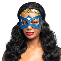 Superheldin oogmasker   superheldin   volwassenen   blauw   carnaval   masker   verkleedmasker