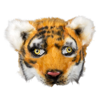 Tijger dieren verkleedmasker   pluche   volwassenen   Horror/halloween   carnaval   half gezicht