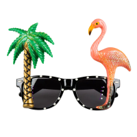 Toppers in concert   Carnaval/verkleed party bril Palmtree/flamingo   Tropisch/beach/hawaii thema   plastic   volwassenen
