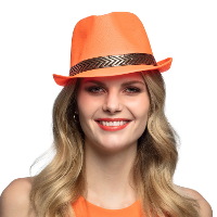 Boland Trilby hoed   oranje   volwassenen   59 cm   verkleedhoed   Carnaval   Koningsdag