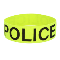 Boland verkleed armband   politie   neon geel   UV blacklight effect   agent   carnaval