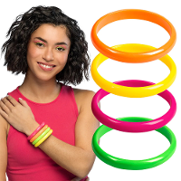 Verkleed armbandjes   neon  ? 4X stuks   foute party   80's   Carnaval