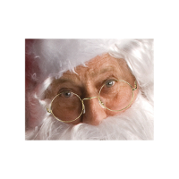 Verkleed brilletje voor Kerstman en Sinterklaas   Rond   goud montuur