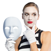 Verkleed gezichtsmasker Mime   wit   volwassenen   Carnaval/themafeest