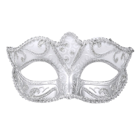 Verkleed gezichtsmasker Venitiaans   zilver met barok   volwassenen   Carnaval/gemaskerd bal