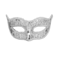 Verkleed gezichtsmasker Venitiaans   zilver met pailletten   volwassenen   Carnaval/gemaskerd bal