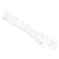 Verkleed handschoenen voor dames   lang model   polyester   wit   one size maat M/L