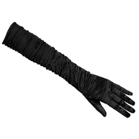 Verkleed handschoenen voor dames   lang model   polyester   zwart   one size maat M/L