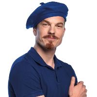 Verkleed hoed   baret   blauw   polyester   franse baret   frans   landen thema