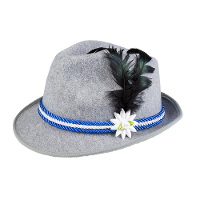 Verkleed hoedje voor Oktoberfest/duits/tiroler   grijs/blauw   volwassenen   Carnaval