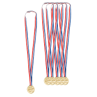 Verkleed medailles met lint   Winner   6x   goud   kunststof   3.5 Cm   speelgoed
