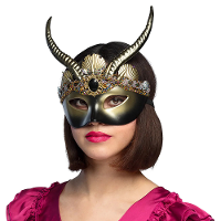 Verkleed oogmasker Voodoo?Yemoja?  Met hoorns   volwassenen   Halloween masker Venitiaans
