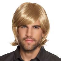 Verkleed pruik   blond   lang haar   heren   herenpruik   carnaval   verkleden   foute pruiken