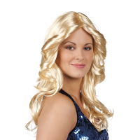 Verkleed Pruik   blond   met krullen   damespruik   river   carnaval