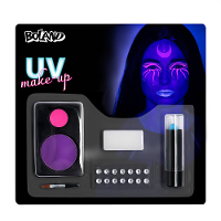 Boland Verkleed Schmink set Heks   UV Neon   paars/roze/blauw   Halloween   blacklight schmink