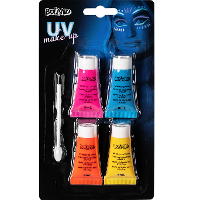 Boland Verkleed Schmink UV Neon   multi kleuren   Pride/Rainbow feest   blacklight schmink
