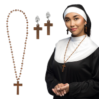 Verkleed set Non   dames   Carnavalskleding   3 delig   Religieuze set