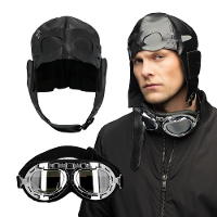 Verkleed set Retro Piloot   heren   Carnavalskleding   2 delig