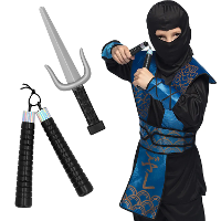 Verkleed speelgoed Ninja uitrusting wapens set   2 stuks   kunststof   voor kinderen/volwassenen