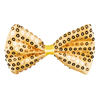 Verkleed vlinderstrik pailletten   goud   11 cm   volwassenen   Gala vlinderdas