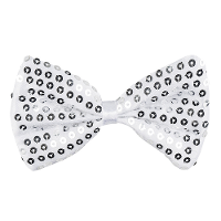 Verkleed vlinderstrik pailletten   zilver   11 cm   volwassenen   Gala vlinderdas